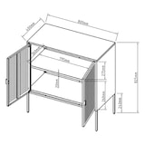 thumbnail of Helloshop26 - Sideboard Kommode Aufbewahrungsmöbel für Wohnzimmer Eingangsbereich Schlafzimmer Stahl 83 x 80 x 40 cm weiß 03_0009021