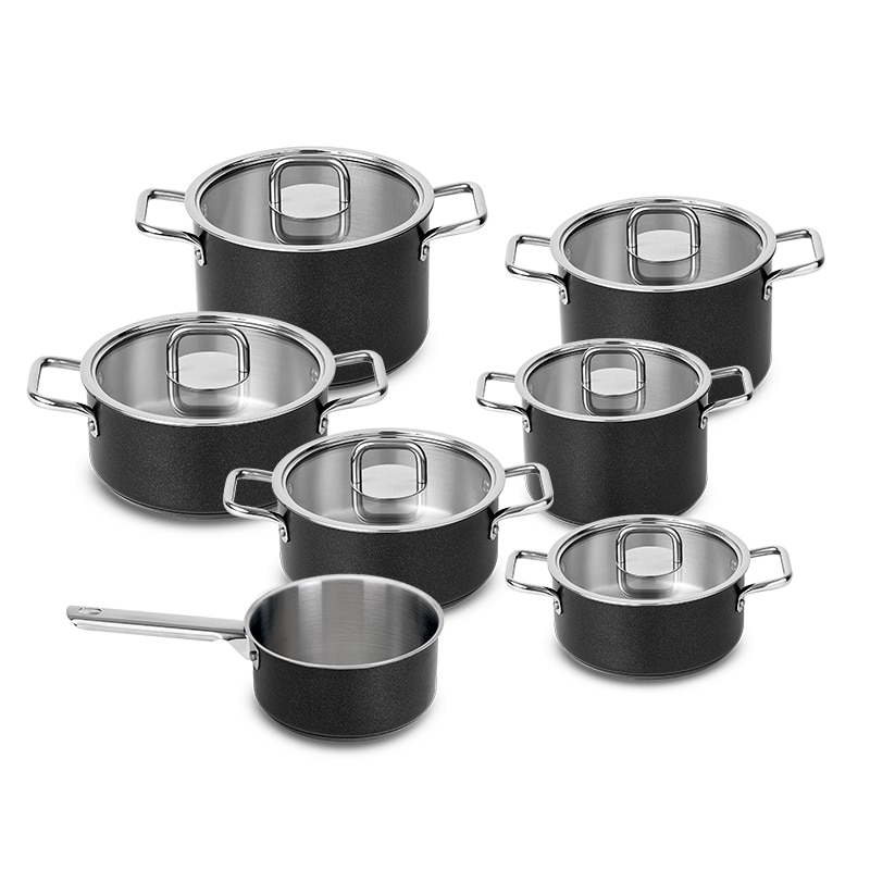 Trem de cozinha 7 peças Comfort Glass Black