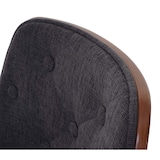 thumbnail of Esszimmerstuhl HWC-A75, Besucherstuhl Küchenstuhl, Walnuss-Optik Bugholz MVG-zertifiziert ~ Stoff/Textil grau