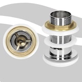 thumbnail of ML-Design Universal Ablaufgarnitur 1 1/4" mit Überlauf – Pop-Up, Keramikdeckel Weiß/Edelstahl, inkl. Dichtungen