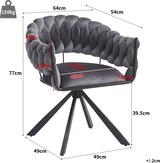 thumbnail of Polsterstühle 2er-Set Samt Grau 64x54x77 cm mit Metallbeinen, ergonomisch, höhenverstellbare Füße