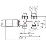 thumbnail of Oventrop Ventil-Anschlussset m TH-Kopf Durchgangsform, Multiblock weiß