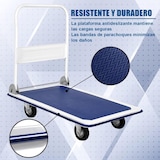 thumbnail of Carro DASCK Plataforma de Carga Plegable con Ruedas – 150 kg – Acero Reforzado – Compacto y Robusto – Azul/Blanco