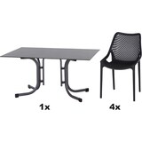 thumbnail of SIENA GARDEN Urban Lights Set 5teilig District gastrotauglich anthrazit mit Tisch Sola 140x90