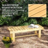 thumbnail of Gartenbank 2-Sitzer Holz Natur, 110x38x35 cm, wasserfest lackiert, bis 250 kg, für Balkon, Garten und Terrasse