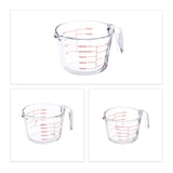 thumbnail of Relaxdays Messbecher Set, 3-teilig, Glasmessbecher 250 ml, 500 ml, 1l, hitzebeständig, mikrowellengeeignet, transparent