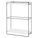 thumbnail of Wandplank HWC-K77, Hangende plank Keukenplank, massief hout metaal industrieel 2 planken 50x35x17cm ~ wit