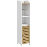 thumbnail of kleankin armario de baño moderno columna auxiliar de baño mueble de suelo de baño con estantes 1 puerta y portarrollos de papel para sala 18x20x90 cm