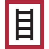 thumbnail of Feuerwehrschild, Hinweisschild zum Anleitern - DIN 4066 - 200x250x0.45 mm Aluminium geprägt