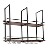 thumbnail of Helloshop26 - Hangend metalen wijnrek 100 x 30 x 85 cm zwart walnoot-effect 03_0009191
