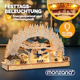 thumbnail of Monzana Schwibbogen Winterdorf Holz Hellbraun LED Beleuchtet Weihnachten Deko Weihnachtsbogen Lichterbogen