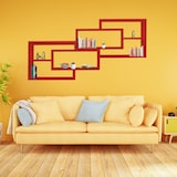 thumbnail of Wandregal Rot Bücherregal Holz Hängeregal Schweberegal