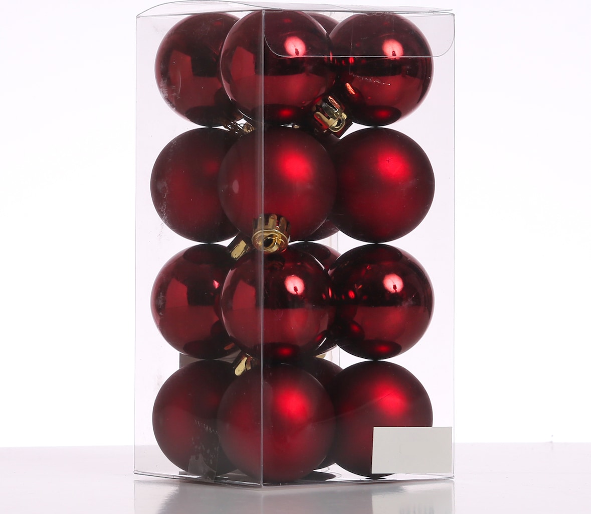 Christbaumkugeln Weihnachtskugeln bruchfest D: 4cm weinrot 16er Set