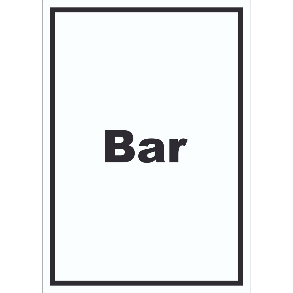 Bar Schild mit Text Pub Kneipe hochkant A0 (841x1189mm)