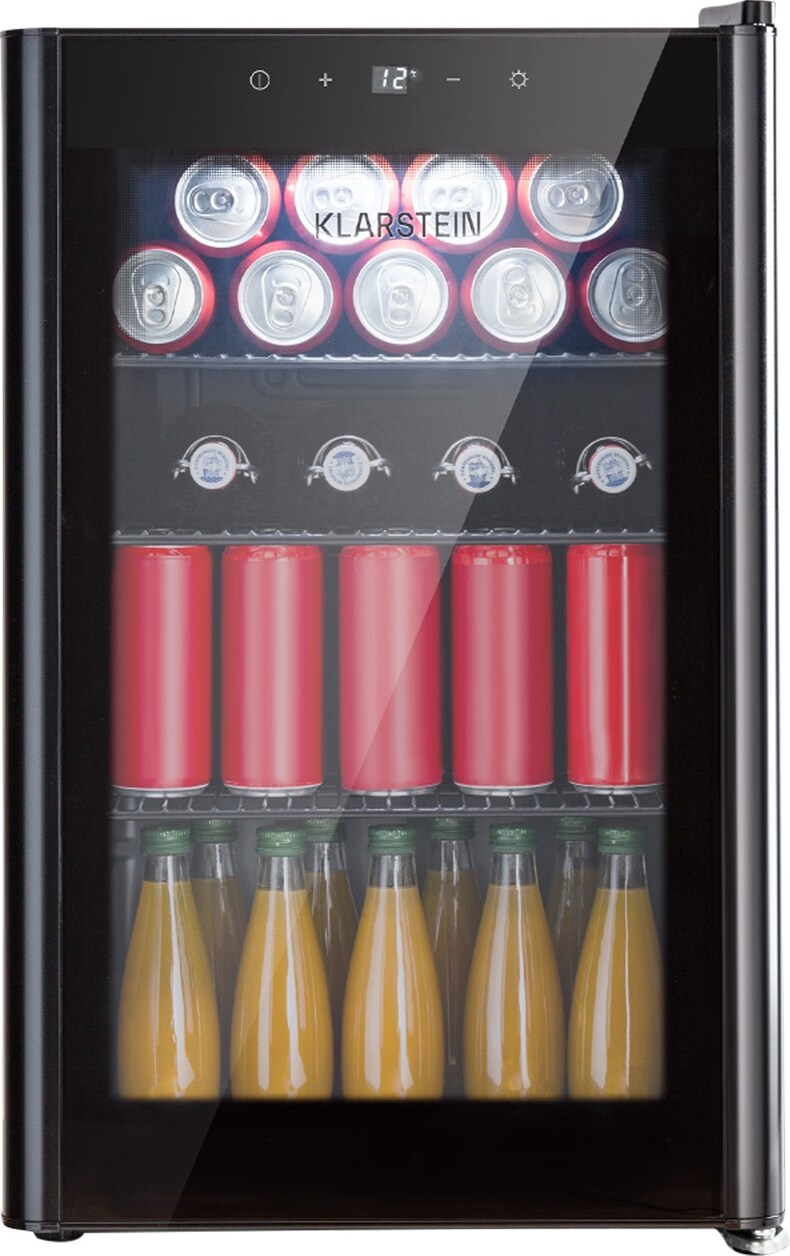 Beercave 70 Kühlschrank 70 Ltr 3 Böden 3-fach isolierte Glastür Touch Schwarz