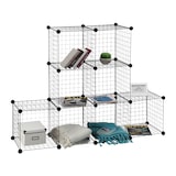 thumbnail of Relaxdays Steckregal Drahtgitter, 9 Fächer, DIY-Regalsystem Metall, offenes Würfelregal, Fächergröße 30 x 30 cm, schwarz