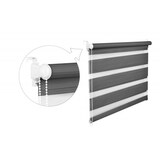 thumbnail of Doppelrollo Duorollo 60 cm breit 200 cm lang grafit inkl. Seilzug Fensterrollo Klemmrollo Jalousie