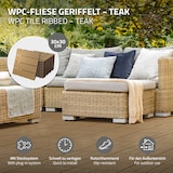 thumbnail of ECD Germany – WPC Terrassenfliesen – 30x30 cm Teak 4m² | geriffelt, Holzoptik, Klicksystem mit Drainage