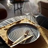 thumbnail of Novastyl - Lot 6 assiettes plates spirale 27cm en faience bleu et beige