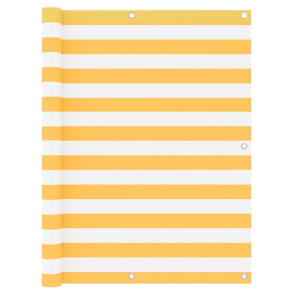 vidaXL Balkon-Sichtschutz Weiß und Gelb 120x500 cm Oxford-Gewebe