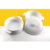 thumbnail of Cazuelas cocotte pequeñas de porcelana blanca con tapa (3 piezas) Ovum