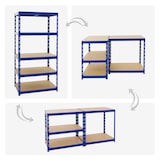 thumbnail of PROREGAL 4x Schwerlastregal Tiger | HxBxT 180x90x60 cm | Fachlast 265kg | Blau | Stecksystem Lagerregal Regalsystem 4 Stk.