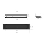 thumbnail of Bruciatore a Bioetanolo da Incasso 150x32x15 cm Insert Black 1500 Nero con Vetro