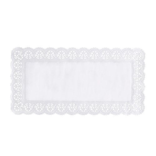 6 Spitzenpapiere eckig 40 cm x 20 cm weiss