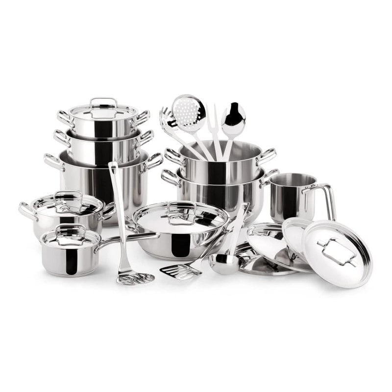 Lagostina sfiziosa 24 pz set di pentole in acciaio inox adatte ad induzione