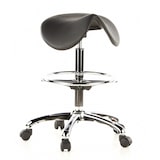 thumbnail of Hocker / Drehhocker / Arbeitsstuhl / Sattel TOP WORK 13 Hartschaum schwarz Chrom hjh OFFICE