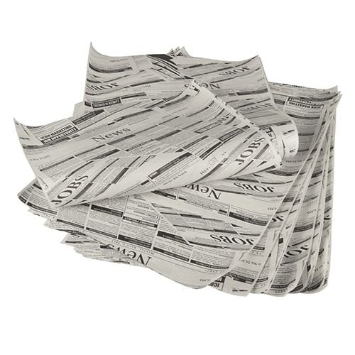 Papstar Einschlagpapiere, Pergamentersatz 35 x 25 cm "Newsprint" fettdicht 6 kg