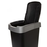 thumbnail of Abfalleimer mit Deckel (2er Set) 25L 46,5 x 25 x 33,5 cm mit Schwingdeckel - Schwarz/Silber