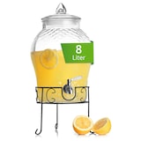 thumbnail of Getränkespender 8 L mit Zapfhahn + Ständer aus Glas Wasserspender Saftspender
