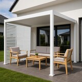 thumbnail of Aluminium Lamellenwand für Pergola HWC-N94 3x3m, Lamellenpaneel Modul Seitenwand Sichtschutz, 213x94cm ~ weiß