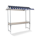 thumbnail of Essentials Professional Marktkraam blauw-wit,brandwerend PVC dekzeil, vurenhout, 200x151x232cm (LxBxH)