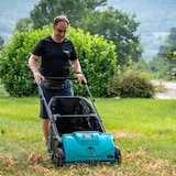 thumbnail of Ramasse feuilles mécanique Grand Bac 100L Largeur 53 cm Balayeuse Aspirateur de feuilles herbe gazon INTEC
