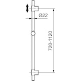 thumbnail of Mora Cera S5 Wandstange 1120mm höhenverstellbar Chrom