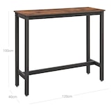 thumbnail of Helloshop26 - Mesa de bar mesa alta mesa de cocina fina mesa de comedor de 120 x 40 x 100 cm con estructura de metal resistente 12_0002529