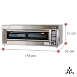 thumbnail of Romux® Horno de Pizza Industrial Simple a Gas Butano 8x32 cm con Suelo Cerámico Refractario y Termostato de Calidad | Temperatura 400°C - 10000W