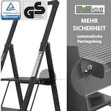 thumbnail of Alu Trittleiter 4-stufig schwarz klappbar mit Handlauf bis 150 kg Leiter