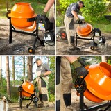 thumbnail of EBERTH Betonmischer 65L, elektrisch, 220W, Stahlkonstruktion mit Handrad & breiter Fußplatte, kompakter Profi-Zementmischer