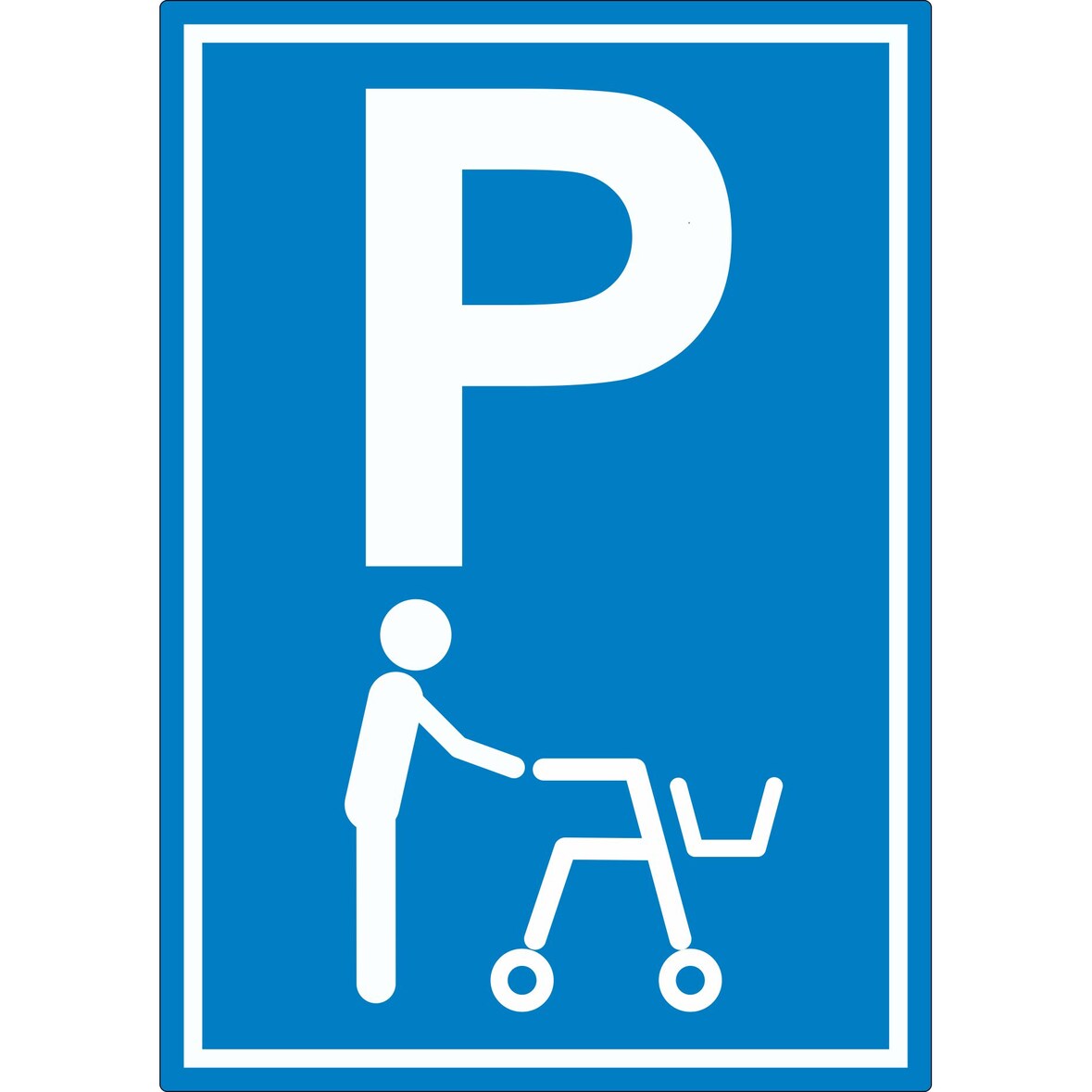 Rollator Parkplatz Aufkleber Gehwagen Gehhilfe A6 (105x148mm)