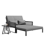 thumbnail of Merax Merax Modulares Gartenmöbel Set, 2-in-1 Sonnenliege & Gartensofa, Kissen & verstellbare Rückenlehne, Grau