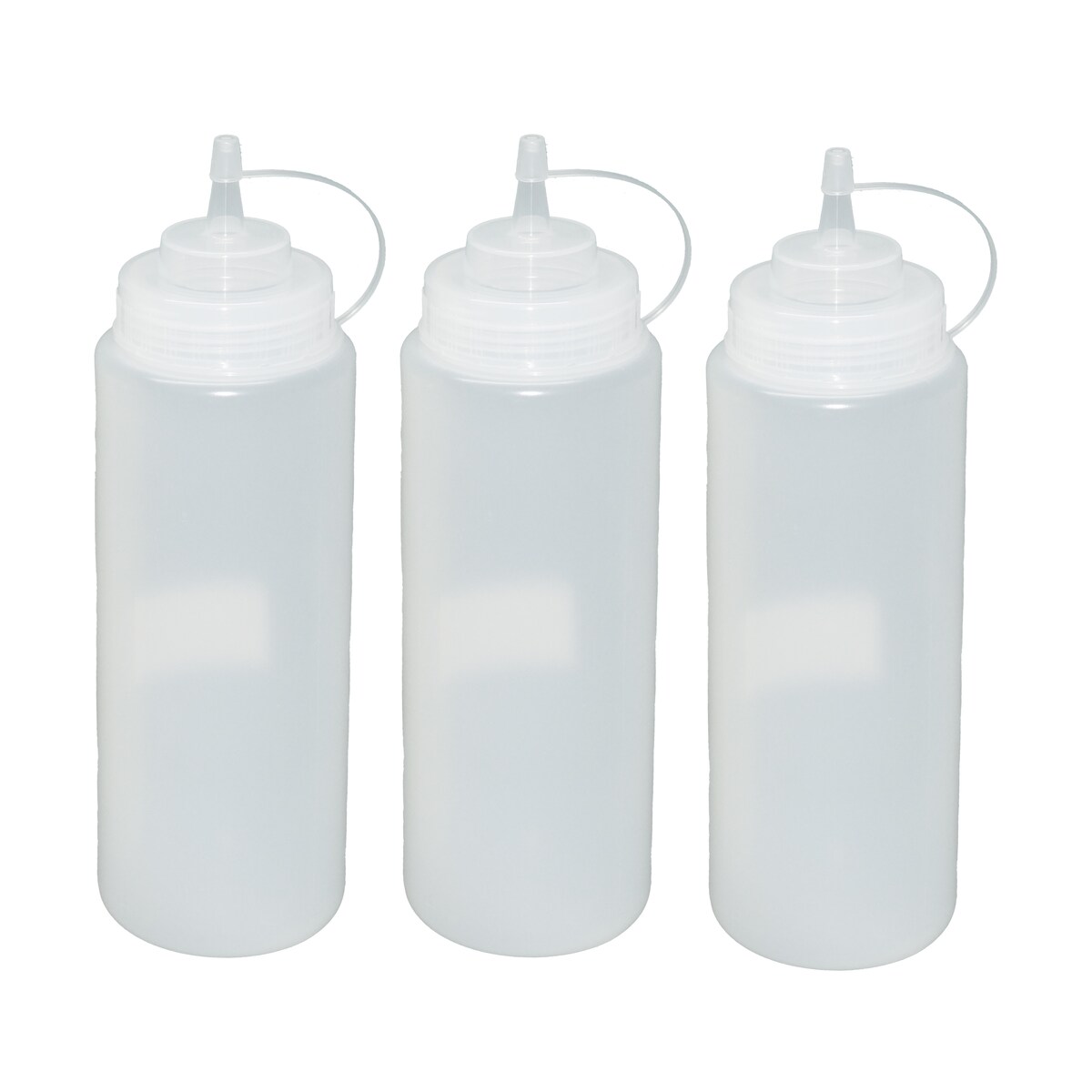 GVK ECO 3 Stück transparente Quetschflaschen 1 Liter Dosierflasche Spenderflasche Dressingflasche