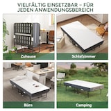 thumbnail of Klappbett 190x96 Twin Gästebett faltbar mit Komfort-Matratze, Metallrahmen, Rollen, platzsparend, mobil, hohe Belastbarkeit, Schwarz