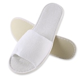 thumbnail of 10x10 Paar Slipper "Classic" offen Weiss 31 cm lang Gästehausschuhe Hotelslipper Hausschuhe Einweghausschuhe