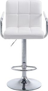 thumbnail of Décoshop26 - Barhocker mit Fußstütze aus weißem Kunststoff mit verchromten Metall-Trompetenbeinen TDB10521