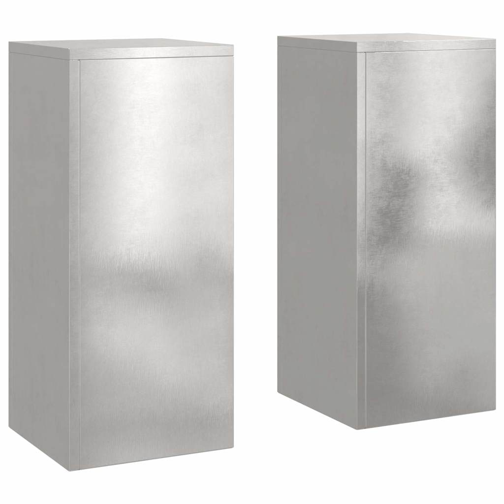 vidaXL Pflanzenständer 2 pcs Silber 24 x 24 x 55 cm Edelstahl
