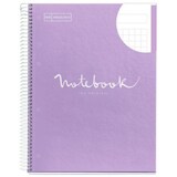 thumbnail of Lot de 5 Cahier Emotions A4, 160p./80 feuilles 90 g/m², reliure intégrale, couverture laminée coloris lavande, quadrillé 5x5