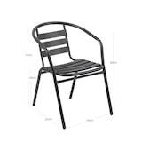 thumbnail of METRO PROFESSIONAL Cadeira com braços empilhável para restauração Narni, alumínio, cinzento escuro